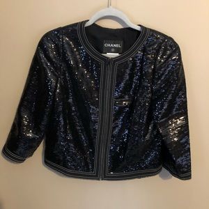 Chanel Black Paris-versailles sequin jacket